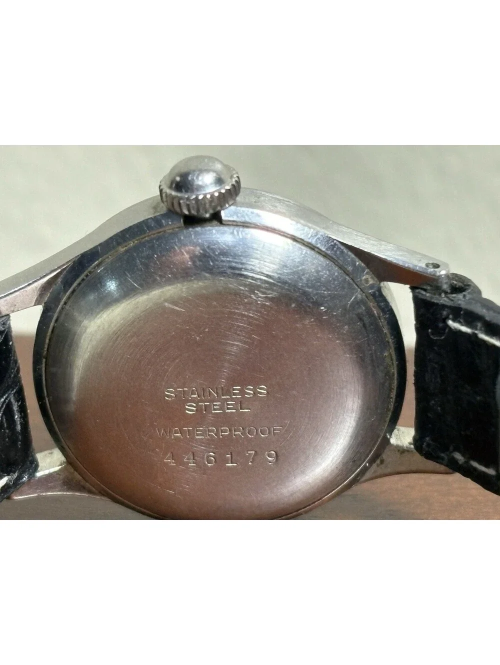 Vintage Lockwood Swiss Mechanical Watch Black Dial Red Seconds Hand 1950s RUNS